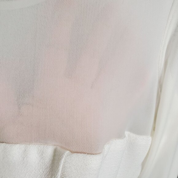 Vintage Arden B L Dress BodyCon Sheer Cut Out Long Sleeve Winter White Trendy - Picture 13 of 14